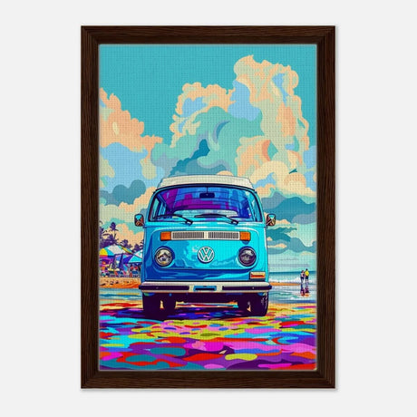Da Vinci Pop Art Wall art print - Framed Canvas - 30x45 cm / 12x18″ - Dark wood frame
