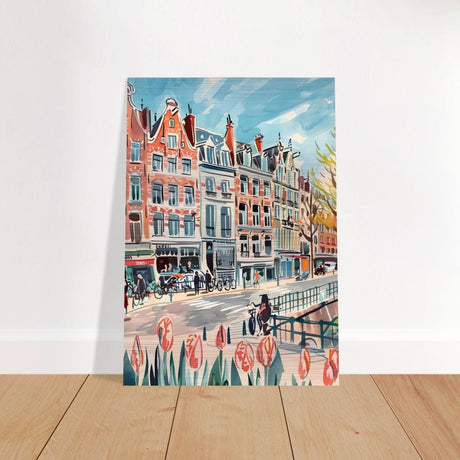 Da Vinci Travel Collection wall art print | Amsterdam Netherland - Brushed Aluminum Print - 70x100 cm / 28x40″ - 