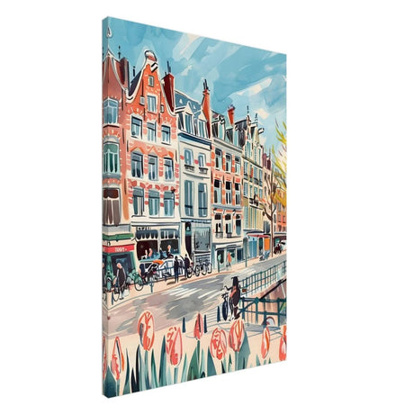 Da Vinci Travel Collection wall art print | Amsterdam Netherland - Canvas - 60x90 cm / 24x36″ - Slim