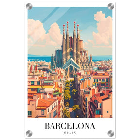 Da Vinci Travel Collection wall art print | Barcelona Spain - Acrylic Print - 30x45 cm / 12x18″ - 