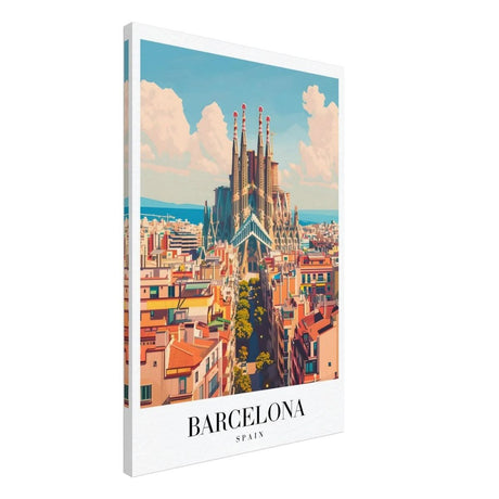 Da Vinci Travel Collection wall art print | Barcelona Spain - Canvas - 60x90 cm / 24x36″ - Thick