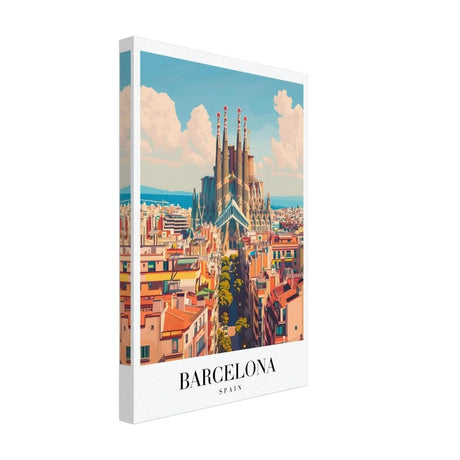 Da Vinci Travel Collection wall art print | Barcelona Spain - Canvas - 30x45 cm / 12x18″ - Thick
