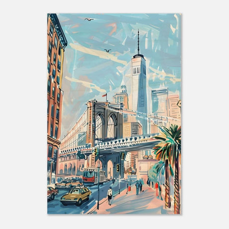 Da Vinci Travel Collection wall art print | Brooklyn Bridge New York | USA - Wood Prints - 50x75 cm / 20x30″ - 20 mm