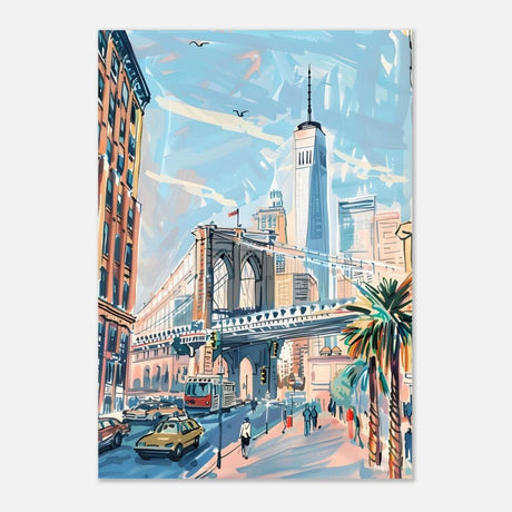 Da Vinci Travel Collection wall art print | Brooklyn Bridge New York | USA - Aluminum Print - 70x100 cm / 28x40″ - 