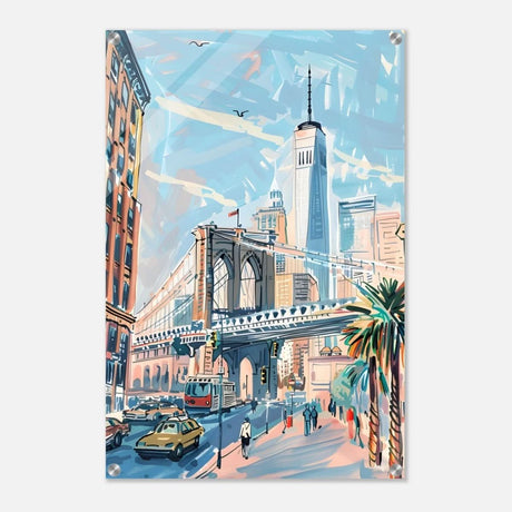 Da Vinci Travel Collection wall art print | Brooklyn Bridge New York | USA - Acrylic Print - 50x75 cm / 20x30″ - 