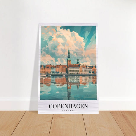 Da Vinci Travel Collection wall art print | Copenhagen Denmark - Brushed Aluminum Print - 40x60 cm / 16x24″ - 