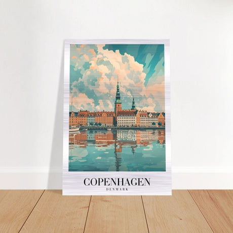 Da Vinci Travel Collection wall art print | Copenhagen Denmark - Brushed Aluminum Print - 70x100 cm / 28x40″ - 