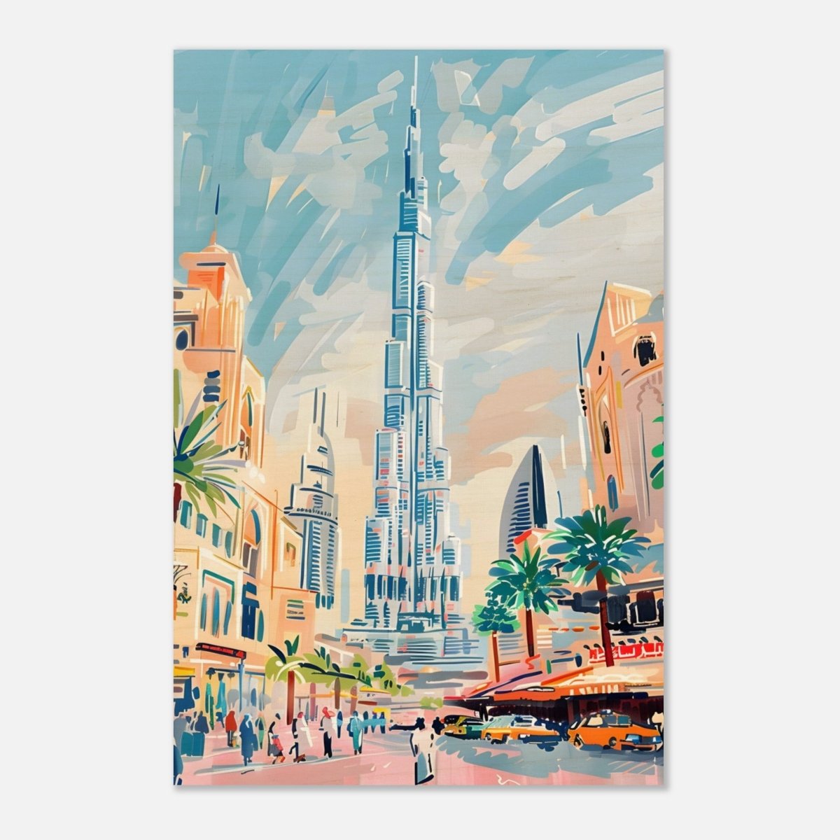 Da Vinci Travel Collection wall art print | Dubai United Arab Emirates - UAE - Wood Prints - 30x45 cm / 12x18″ - 20 mm