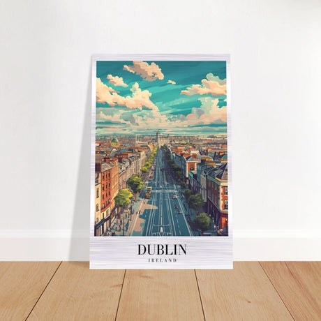 Da Vinci Travel Collection wall art print | Dublin Ireland - Brushed Aluminum Print - 30x45 cm / 12x18″ - 