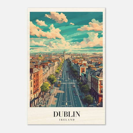 Da Vinci Travel Collection wall art print | Dublin Ireland - Wood Prints - 60x90 cm / 24x36″ - 10 mm