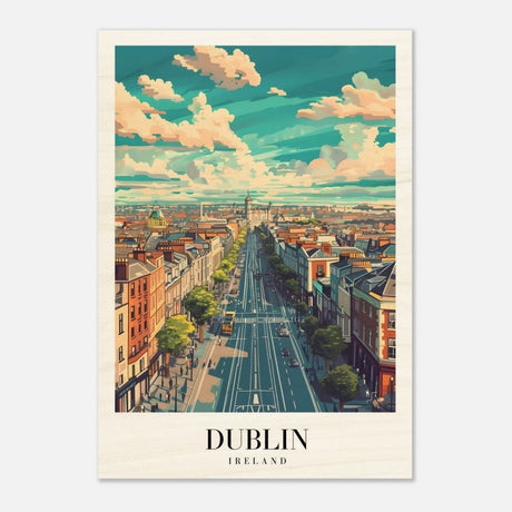 Da Vinci Travel Collection wall art print | Dublin Ireland - Wood Prints - 70x100 cm / 28x40″ - 20 mm