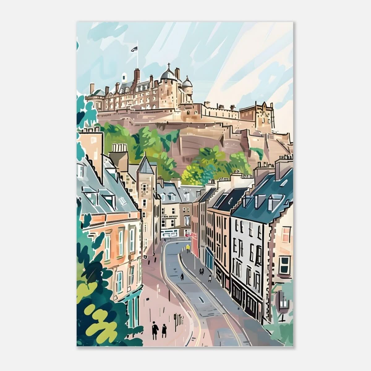 Da Vinci Travel Collection wall art print | Edinburgh Scotland - Aluminum Print - 40x60 cm / 16x24″ - 