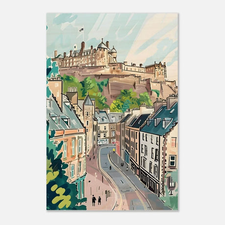 Da Vinci Travel Collection wall art print | Edinburgh Scotland - Wood Prints - 30x45 cm / 12x18″ - 10 mm