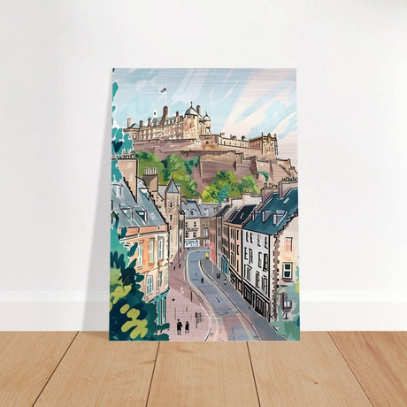 Da Vinci Travel Collection wall art print | Edinburgh Scotland - Brushed Aluminum Print - 70x100 cm / 28x40″ - 