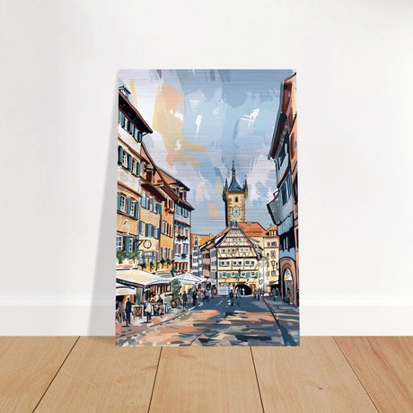 Da Vinci Travel Collection wall art print | Frankfurt Germany - Brushed Aluminum Print - 50x75 cm / 20x30″ - 