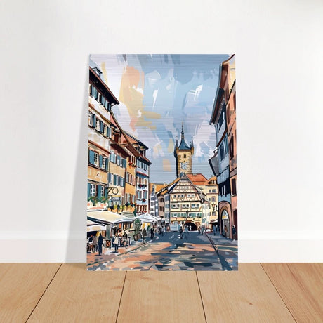 Da Vinci Travel Collection wall art print | Frankfurt Germany - Brushed Aluminum Print - 70x100 cm / 28x40″ - 