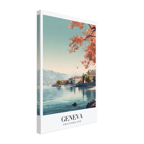 Da Vinci Travel Collection wall art print | Geneva Switzerland - Canvas - 30x45 cm / 12x18″ - Slim