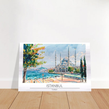 Da Vinci Travel Collection wall art print | Istanbul Turkey - Brushed Aluminum Print - 60x90 cm / 24x36″ - 