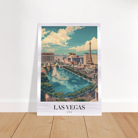 Da Vinci Travel Collection wall art print | Las Vegas USA - Brushed Aluminum Print - 70x100 cm / 28x40″ - 