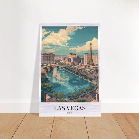 Da Vinci Travel Collection wall art print | Las Vegas USA - Brushed Aluminum Print - 50x75 cm / 20x30″ - 
