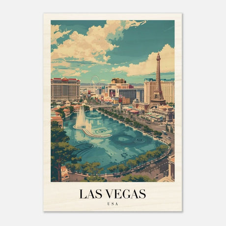 Da Vinci Travel Collection wall art print | Las Vegas USA - Wood Prints - 70x100 cm / 28x40″ - 20 mm