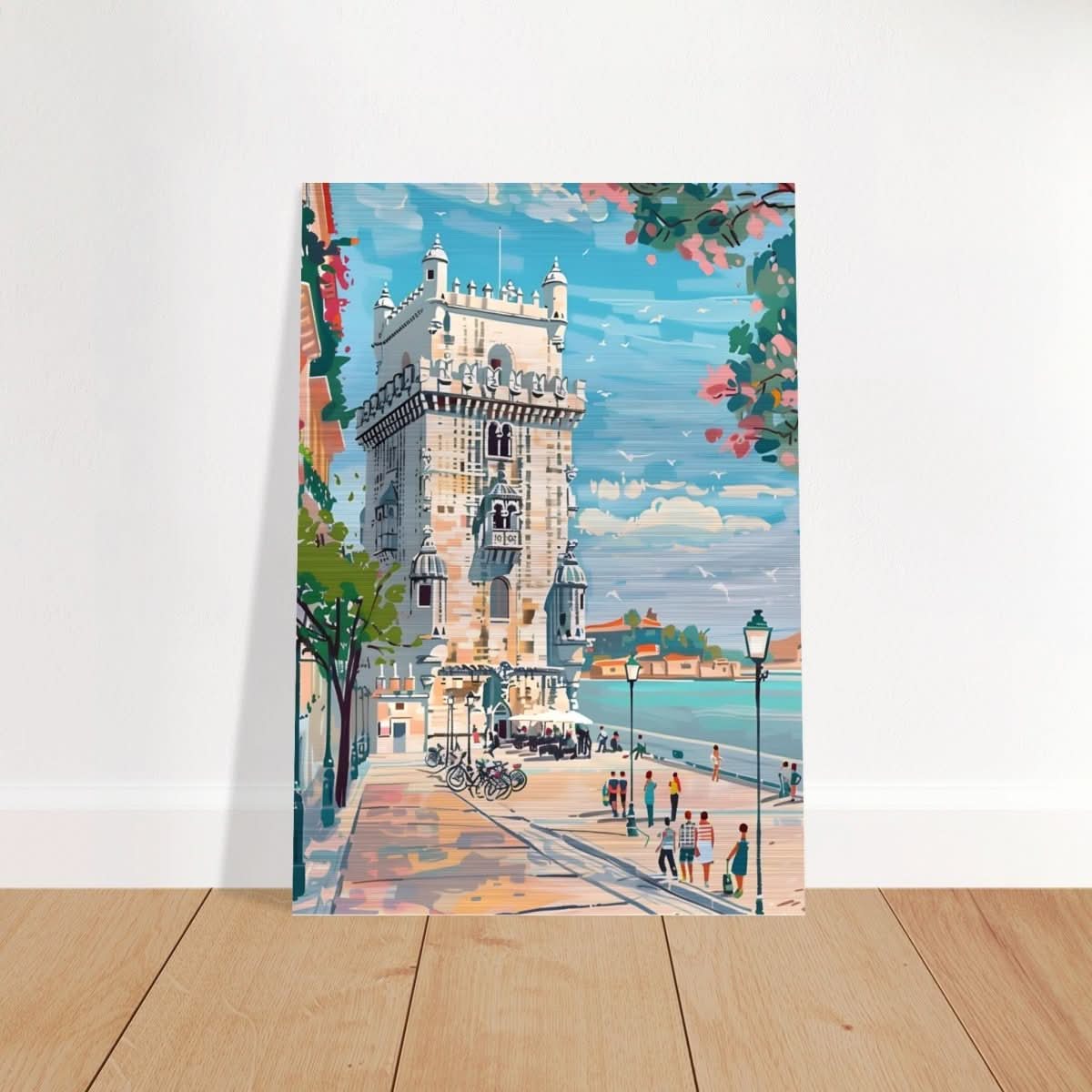 Da Vinci Travel Collection wall art print | Lisbon Portugal - Brushed Aluminum Print - 70x100 cm / 28x40″ - 