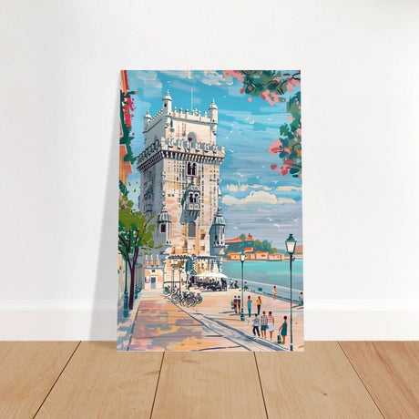 Da Vinci Travel Collection wall art print | Lisbon Portugal - Brushed Aluminum Print - 50x75 cm / 20x30″ - 