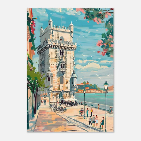 Da Vinci Travel Collection wall art print | Lisbon Portugal - Wood Prints - 70x100 cm / 28x40″ - 20 mm