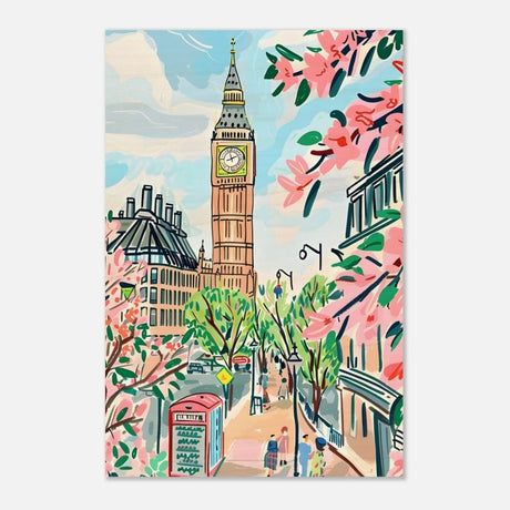 Da Vinci Travel Collection wall art print | London UK - Wood Prints - 60x90 cm / 24x36″ - 10 mm