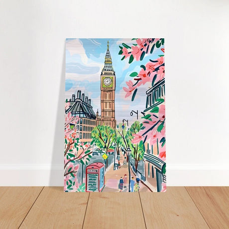Da Vinci Travel Collection wall art print | London UK - Brushed Aluminum Print - 30x45 cm / 12x18″ - 