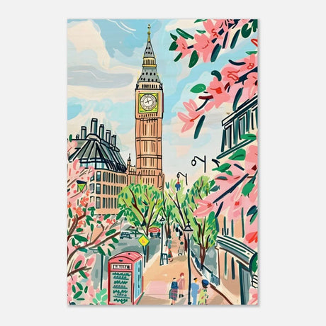 Da Vinci Travel Collection wall art print | London UK - Wood Prints - 40x60 cm / 16x24″ - 20 mm