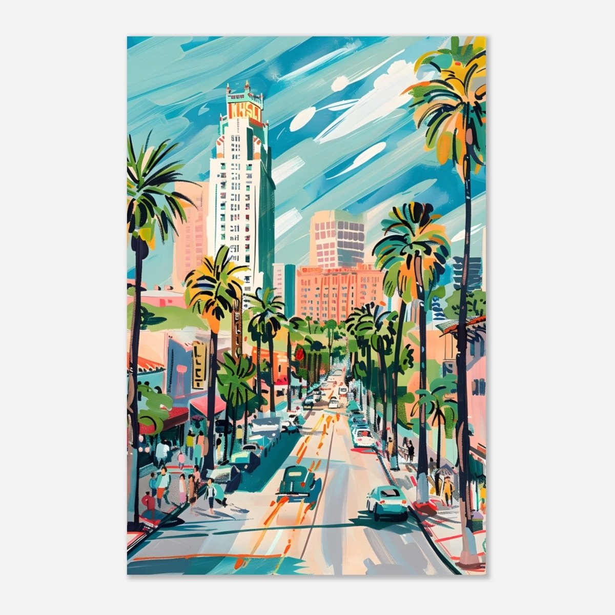 Da Vinci Travel Collection wall art print | Los Angeles USA - Aluminum Print - 30x45 cm / 12x18″ - 