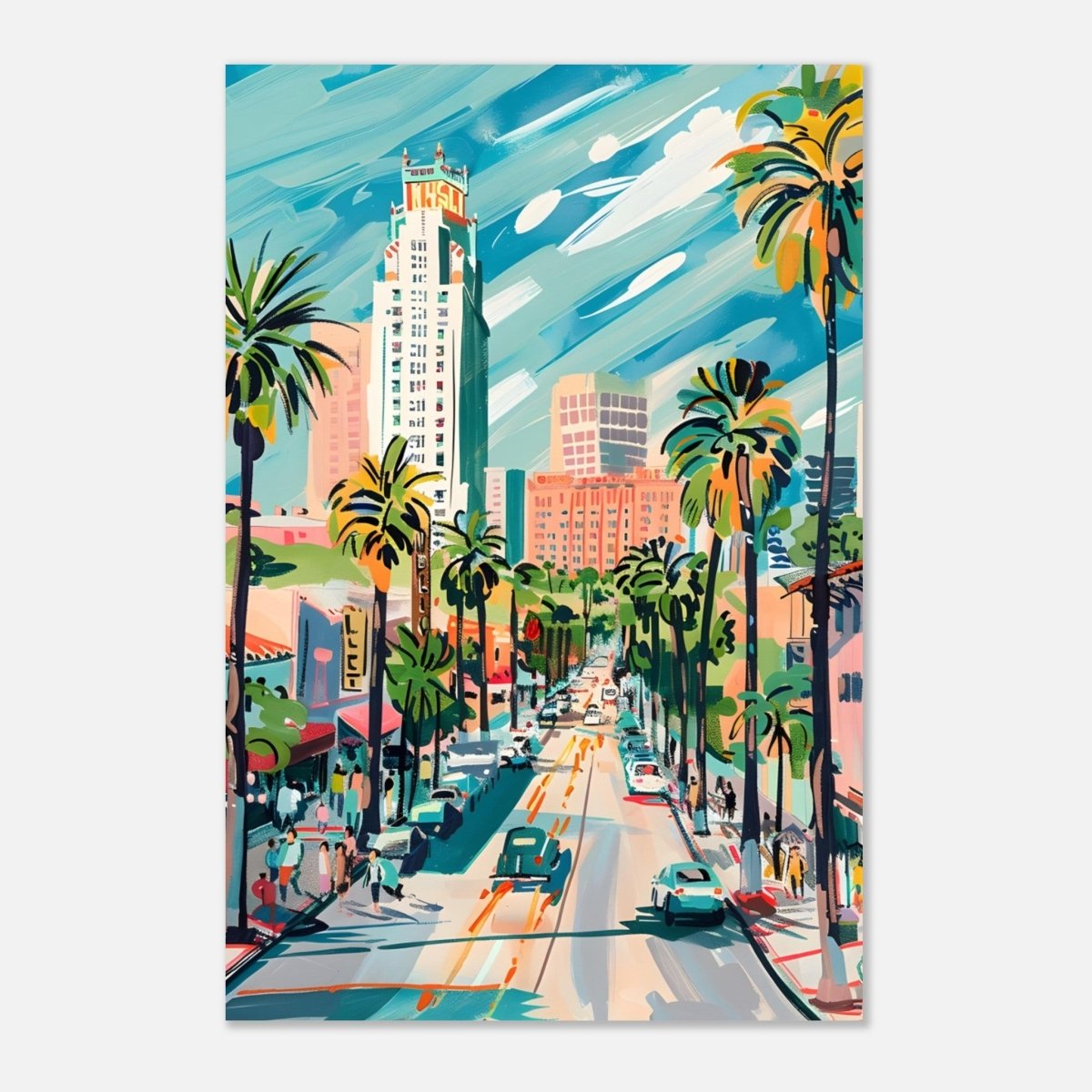 Da Vinci Travel Collection wall art print | Los Angeles USA - Aluminum Print - 50x75 cm / 20x30″ - 