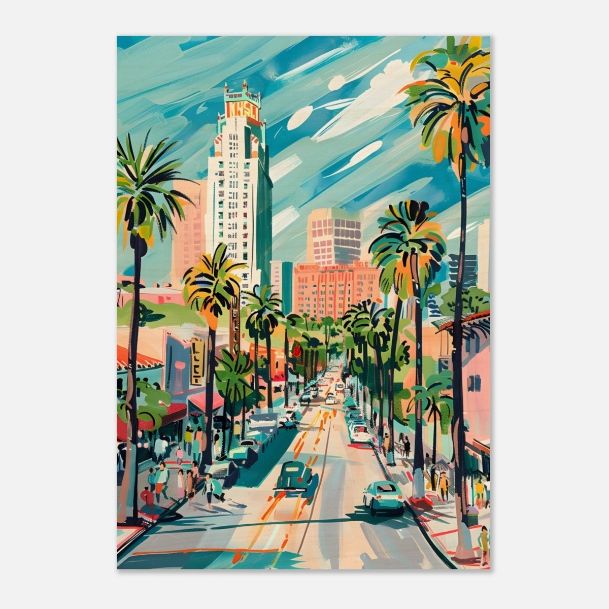 Da Vinci Travel Collection wall art print | Los Angeles USA - Wood Prints - 70x100 cm / 28x40″ - 20 mm
