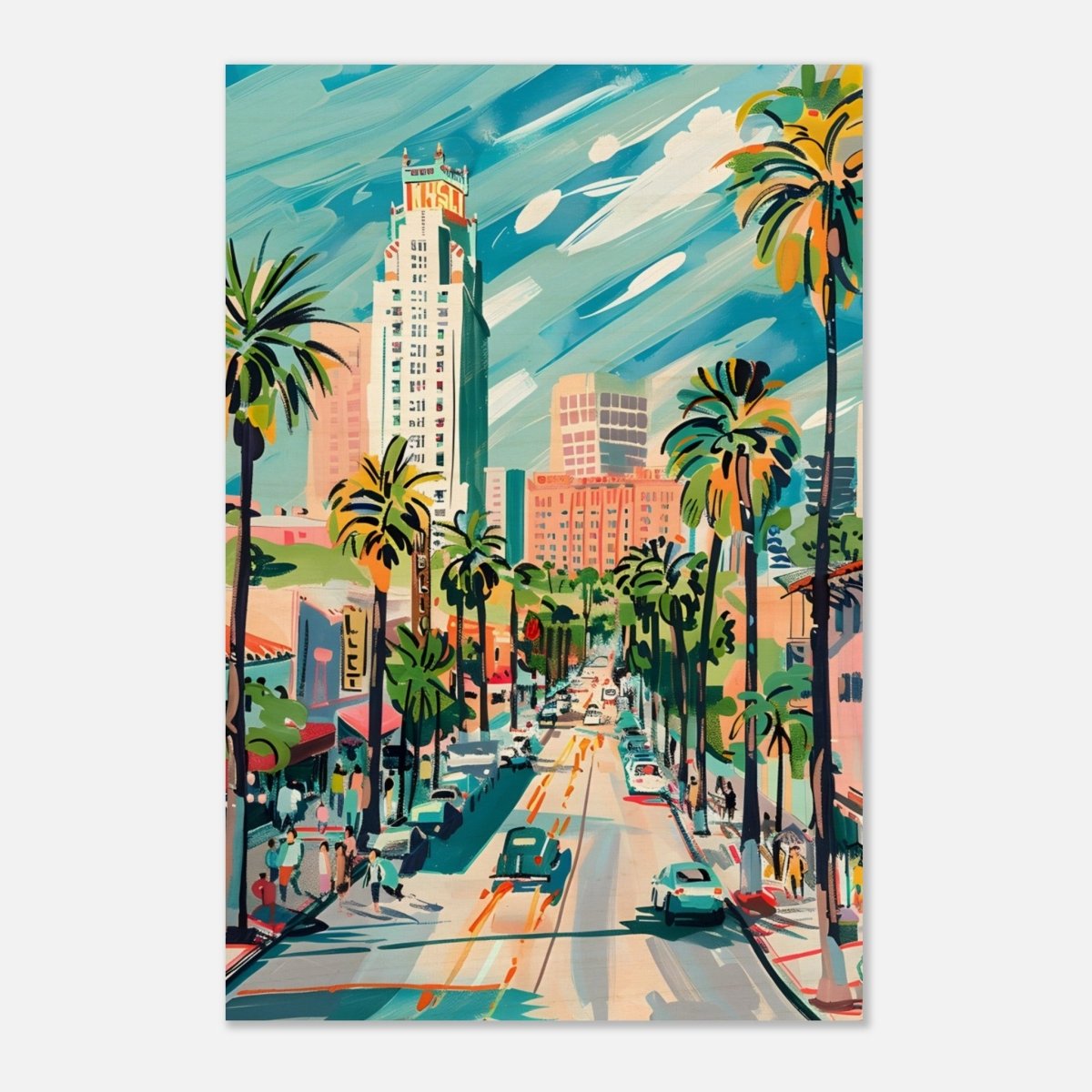 Da Vinci Travel Collection wall art print | Los Angeles USA - Wood Prints - 60x90 cm / 24x36″ - 10 mm