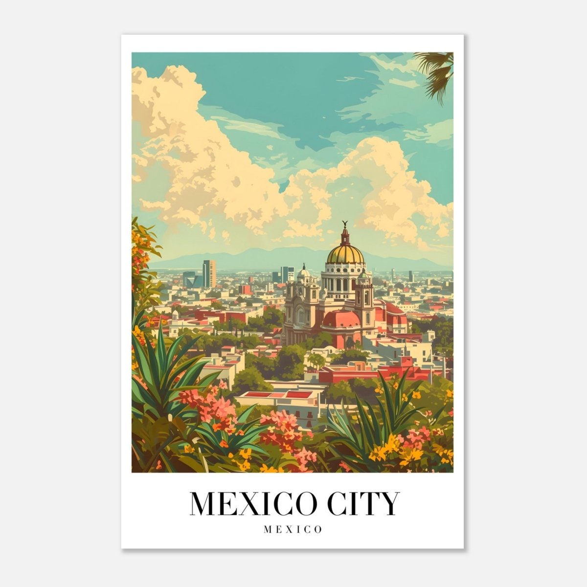 Da Vinci Travel Collection wall art print | Mexico City Mexico - Aluminum Print - 50x75 cm / 20x30″ - 