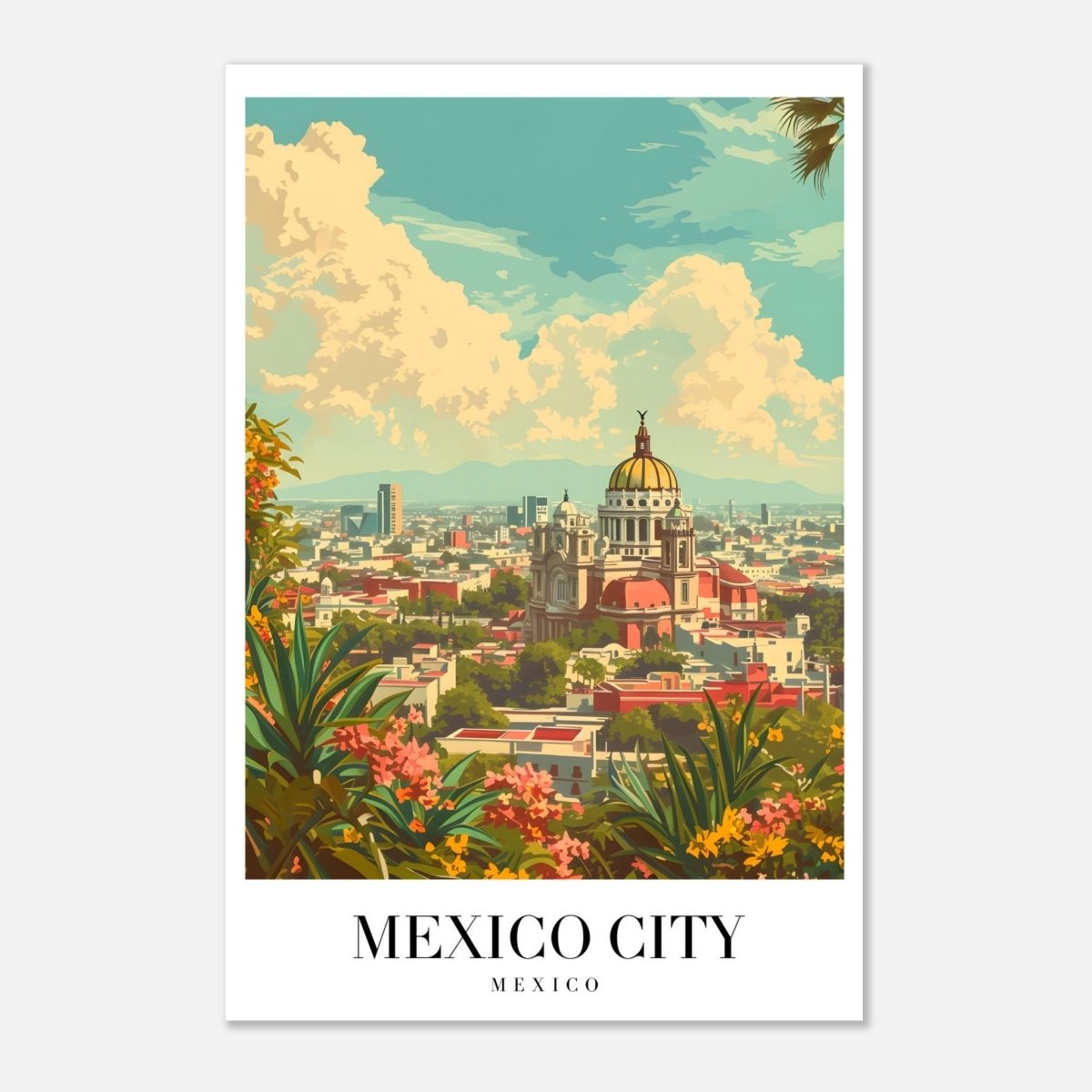 Da Vinci Travel Collection wall art print | Mexico City Mexico - Aluminum Print - 40x60 cm / 16x24″ - 