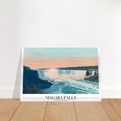 Da Vinci Travel Collection wall art print | Niagara falls USA - Brushed Aluminum Print - 50x75 cm / 20x30″ - 