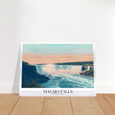 Da Vinci Travel Collection wall art print | Niagara falls USA - Brushed Aluminum Print - 70x100 cm / 28x40″ - 