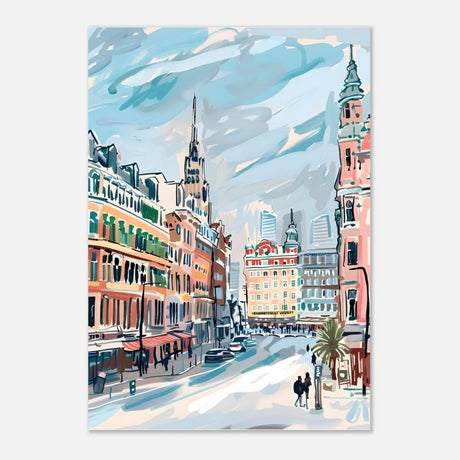 Da Vinci Travel Collection wall art print | Oslo Norway - Aluminum Print - 70x100 cm / 28x40″ - 