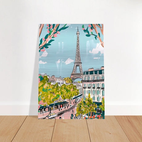 Da Vinci Travel Collection wall art print | Paris France - Brushed Aluminum Print - 70x100 cm / 28x40″ - 
