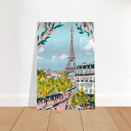 Da Vinci Travel Collection wall art print | Paris France - Brushed Aluminum Print - 50x75 cm / 20x30″ - 