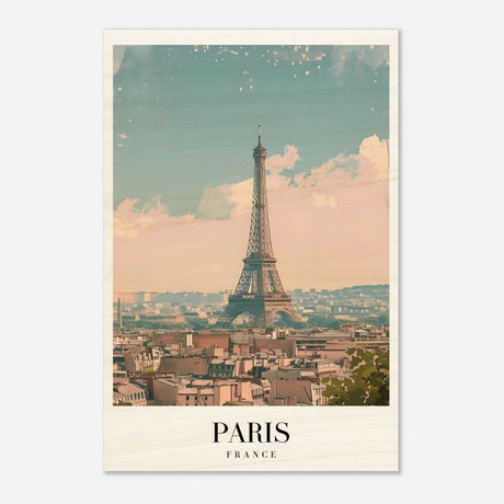 Da Vinci Travel Collection wall art print | Paris France - Wood Prints - 50x75 cm / 20x30″ - 20 mm