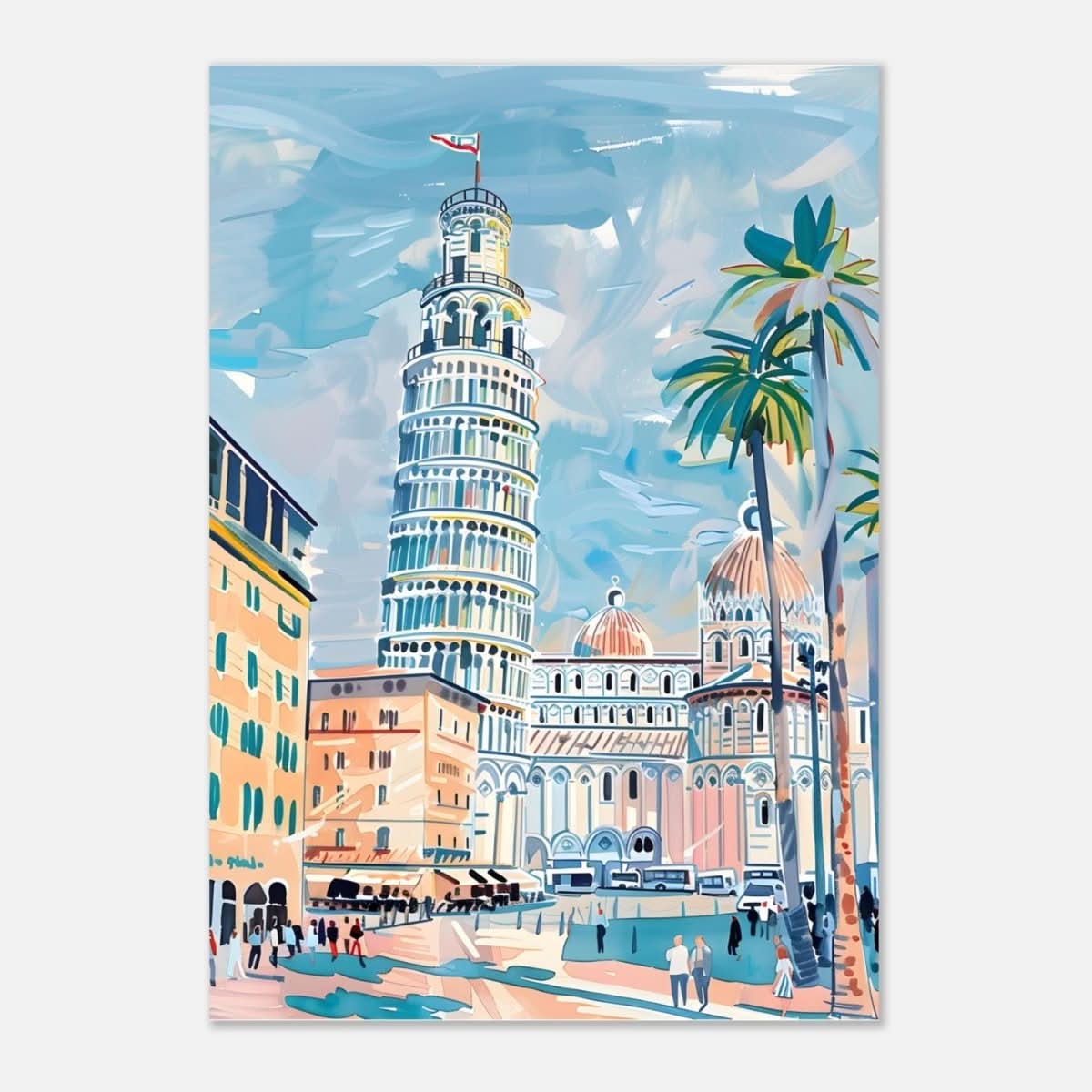 Da Vinci Travel Collection wall art print | Pisa Italy - Aluminum Print - 70x100 cm / 28x40″ - 