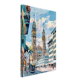 Da Vinci Travel Collection wall art print | Quebec City Canada - Canvas - 40x60 cm / 16x24″ - Slim
