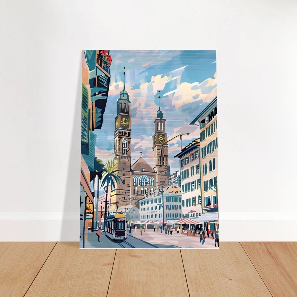 Da Vinci Travel Collection wall art print | Quebec City Canada - Brushed Aluminum Print - 70x100 cm / 28x40″ - 