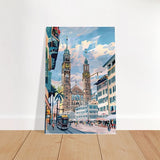 Da Vinci Travel Collection wall art print | Quebec City Canada - Brushed Aluminum Print - 50x75 cm / 20x30″ - 