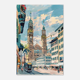 Da Vinci Travel Collection wall art print | Quebec City Canada - Wood Prints - 40x60 cm / 16x24″ - 10 mm