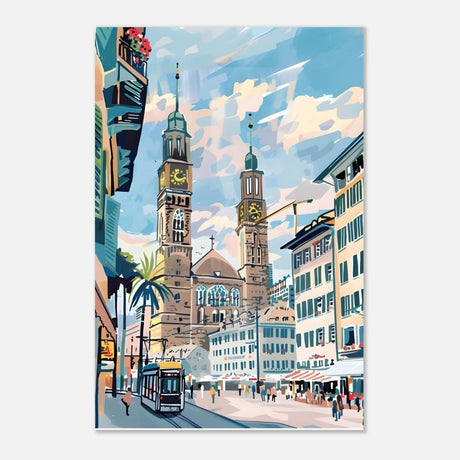 Da Vinci Travel Collection wall art print | Quebec City Canada - Aluminum Print - 40x60 cm / 16x24″ - 