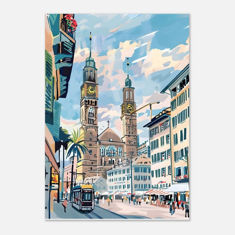 Da Vinci Travel Collection wall art print | Quebec City Canada - Aluminum Print - 70x100 cm / 28x40″ - 